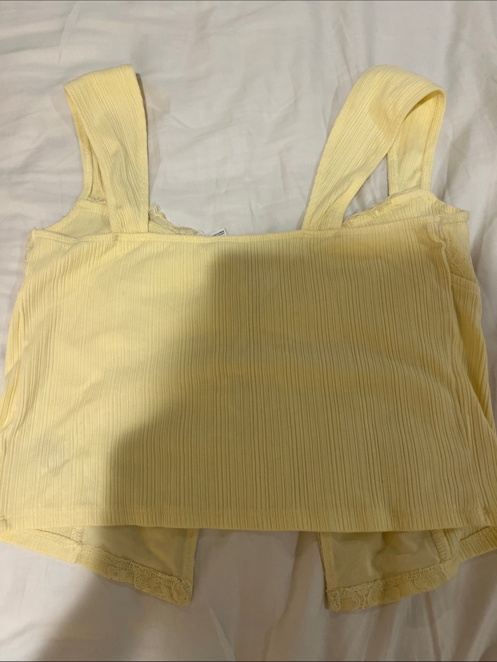 Garage Yellow Lace-Front Cami Top - Women's Intimates size M - Picture 3 of 5